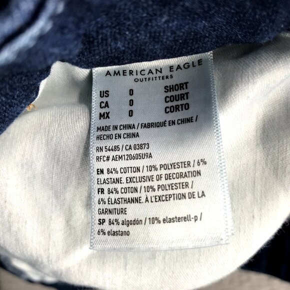 AMERICAN EAGLE Womens Size 0 SHORT Dream Curvy Hi-Rise Distressed Jegging Jeans - Picture 9 of 16